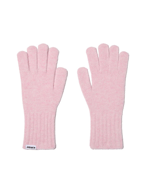 Cherry Knit Gloves & Warmer Set [Pink]