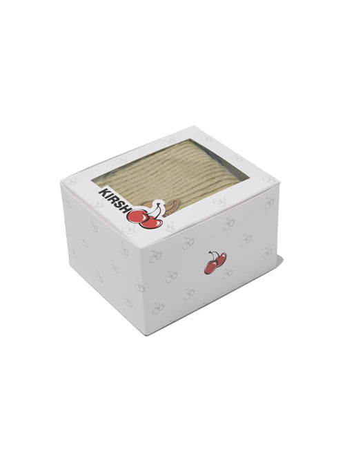 Cherry Knit Gloves & Warmer Set [Light Khaki]