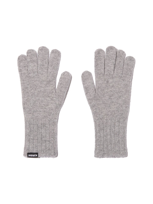 Cherry Knit Gloves & Warmers Set [Melange Gray]