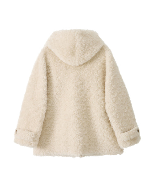 Hoody Fleece Coat (ivory)