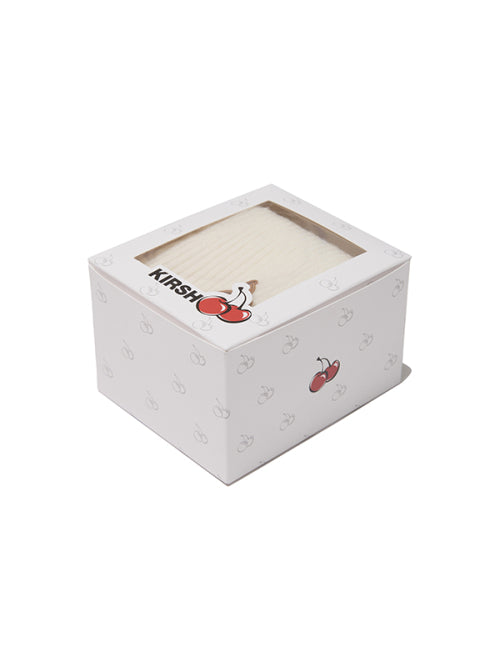 Cherry Knit Gloves & Warmer Set [Ivory]