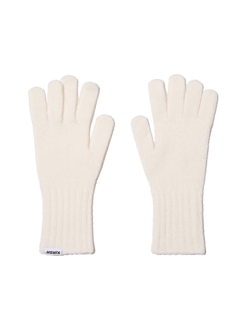 Cherry Knit Gloves & Warmer Set [Ivory]