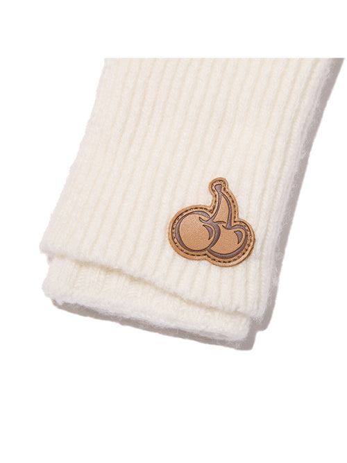 Cherry Knit Gloves & Warmer Set [Ivory]