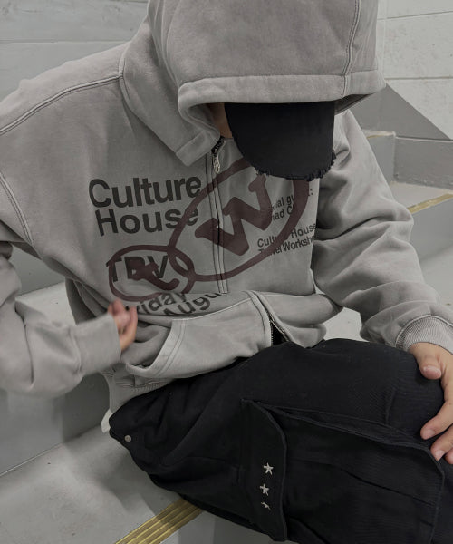 CULTURE HOUSE HOOD ZIP UP MELANGE GRAY