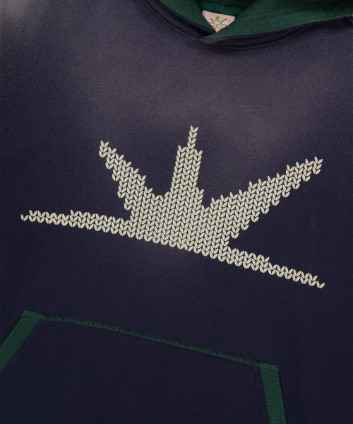 [HOME ALONe] Knit Effect Daybreak Hoodie Navy