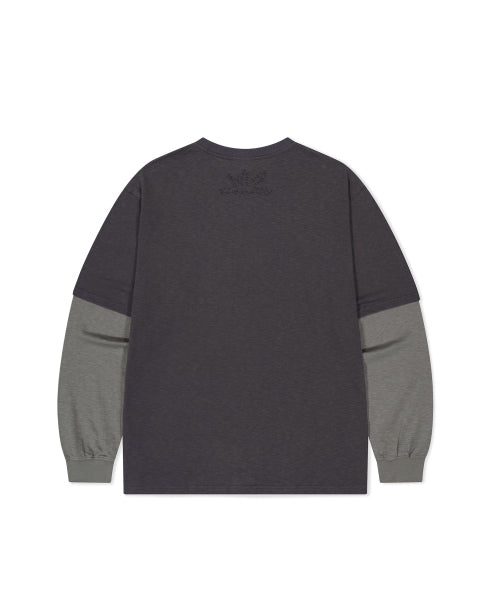 [HOME ALONe] Layered LS Tee Charcoal
