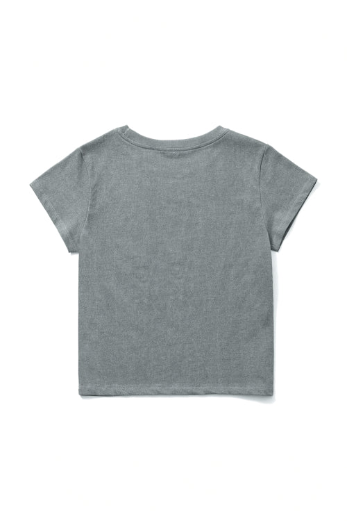 [GGUM X DEINET] CROP S/S T-SHIRT IN GREY