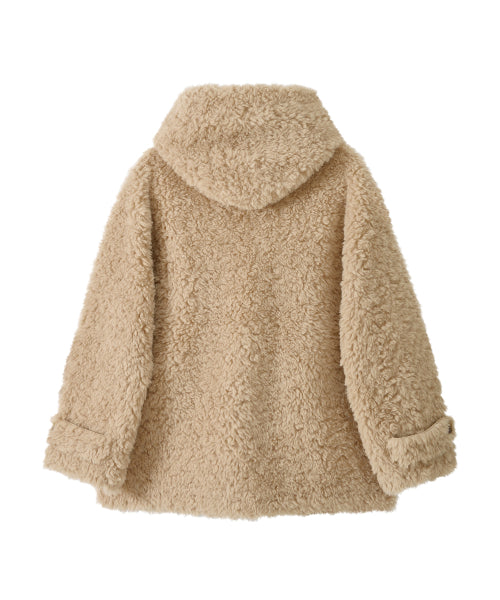 Hoody Fleece Coat (beige)
