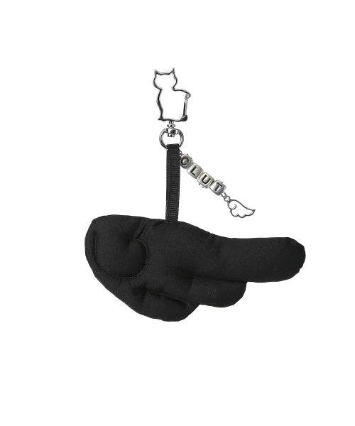 Angel Wing Keyring - Black