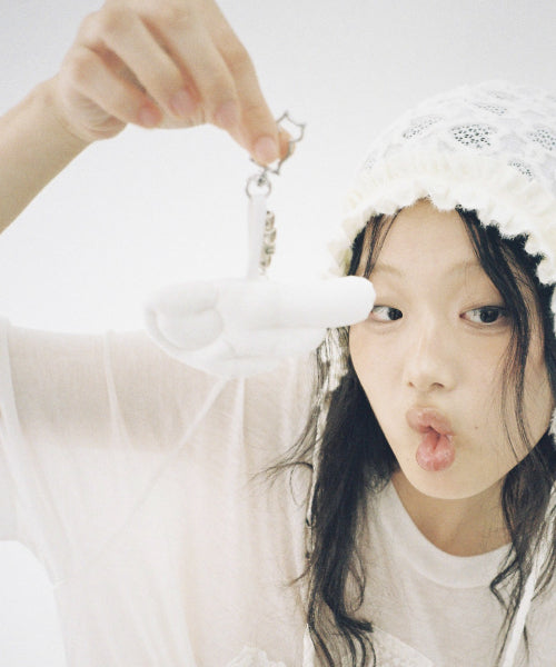 Angel Wing Keyring - White