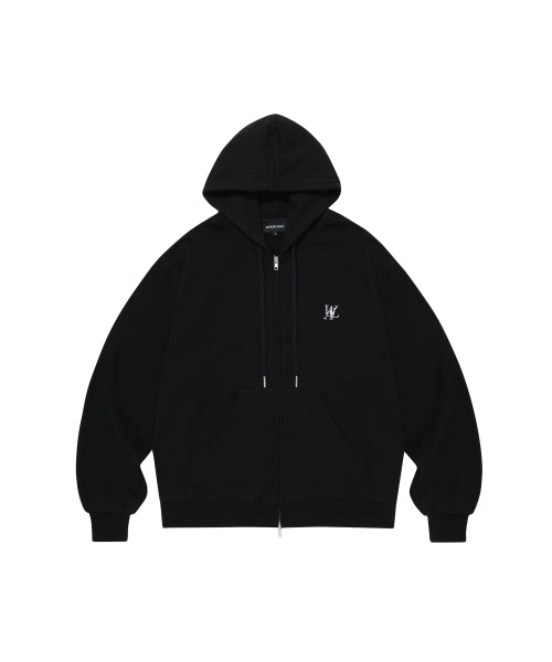 (기모)Signature hood zip-up (2colors)
