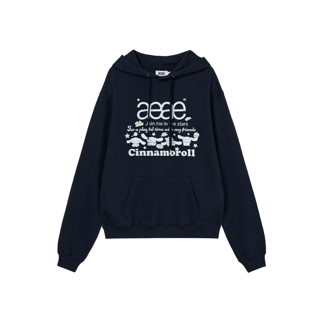 AEAE Cinnamoroll Web Logo Loosed Hoodie Navy