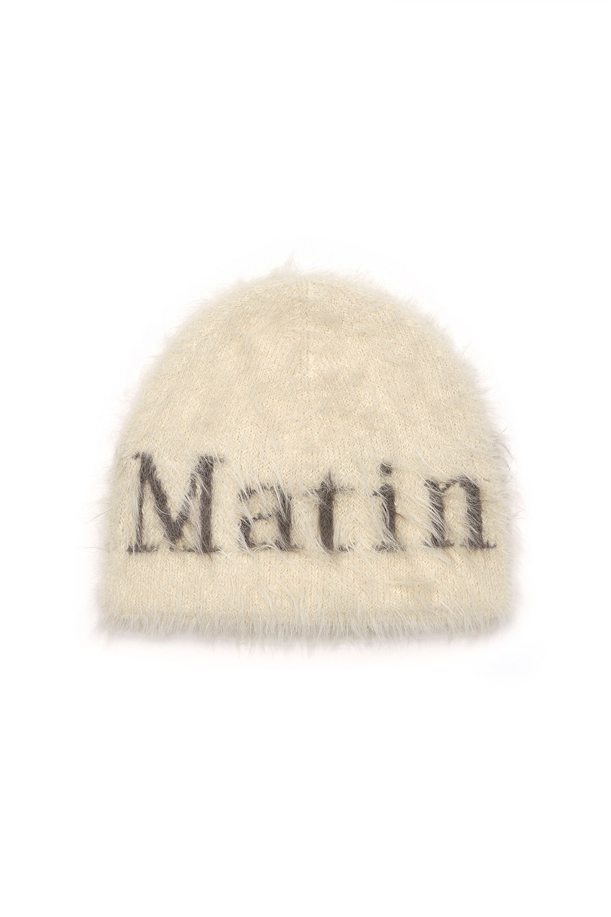 MATIN HAIRY KNIT BEANIE IN LIGHT BEIGE