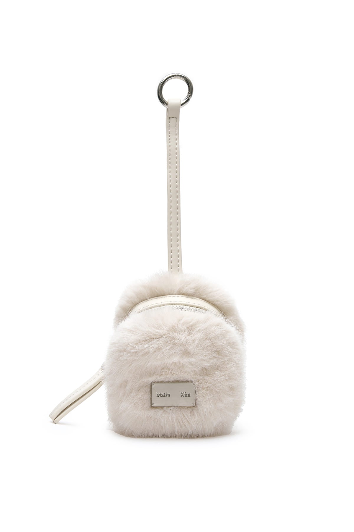 SOFT FUR MINI CUBE POUCH IN IVORY