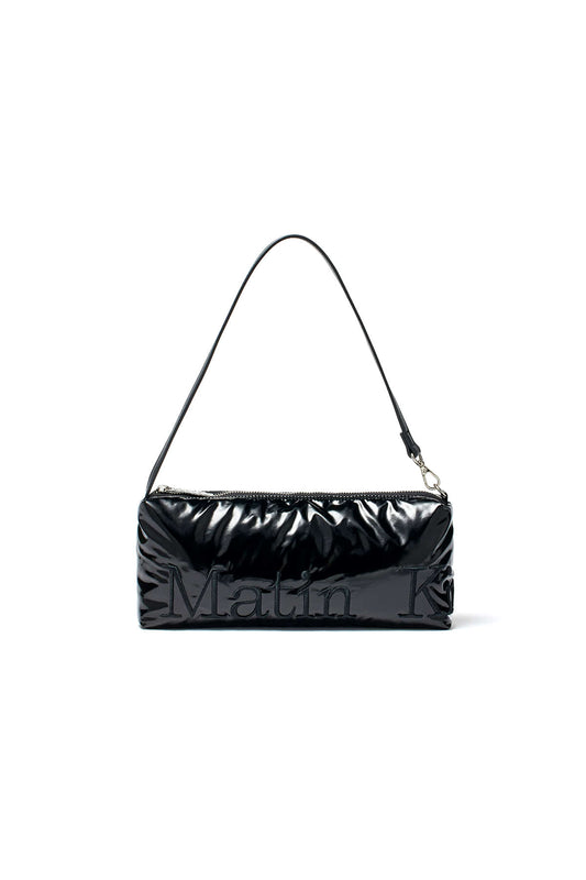 GLOSSY LOGO STITCH MINI SHOULDER BAG IN BLACK