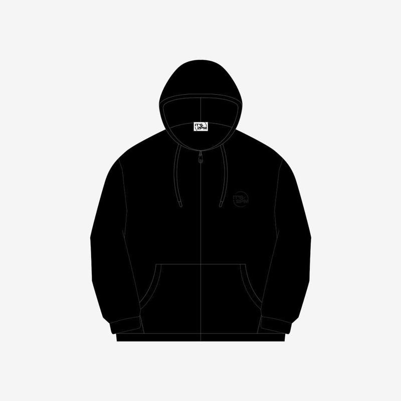 HOOD ZIP-UP BLACK - IT'S 2PM
