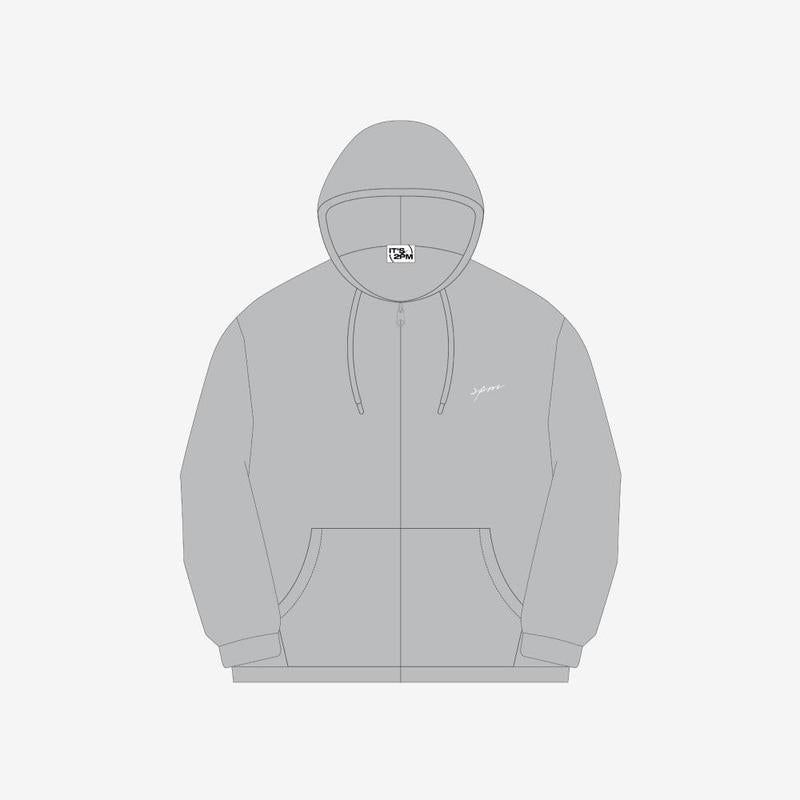 HOOD ZIP-UP GRAY - IT'S 2PM