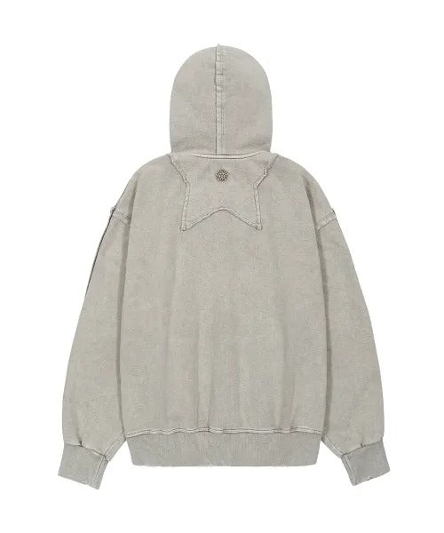 ★[LE SSERAFIM Chaewon Worn] 【ULKIN】Mugung Vintage Two-Way Hooded Zip-Up_Oatmeal