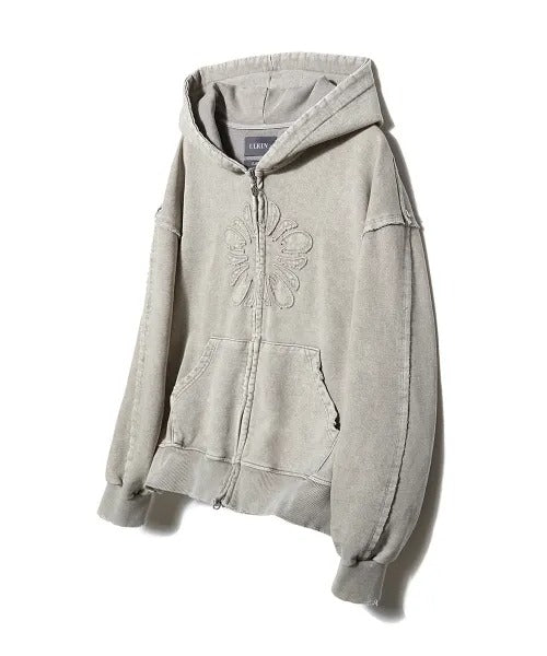 ★[LE SSERAFIM Chaewon Worn] 【ULKIN】Mugung Vintage Two-Way Hooded Zip-Up_Oatmeal
