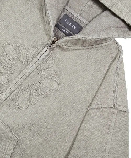 ★[LE SSERAFIM Chaewon Worn] 【ULKIN】Mugung Vintage Two-Way Hooded Zip-Up_Oatmeal