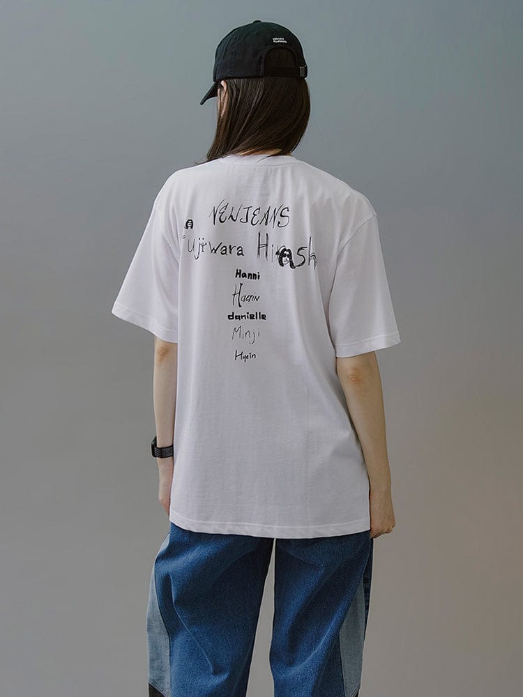 NewJeans x Hiroshi Fujiwara 꼴레 티셔츠 VER.4 (WHITE)