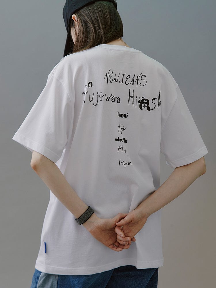 NewJeans x Hiroshi Fujiwara 꼴레 티셔츠 VER.4 (WHITE)