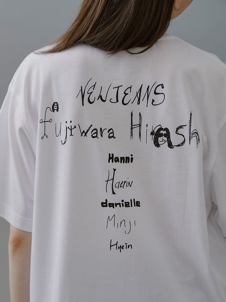 NewJeans x Hiroshi Fujiwara 꼴레 티셔츠 VER.4 (WHITE)