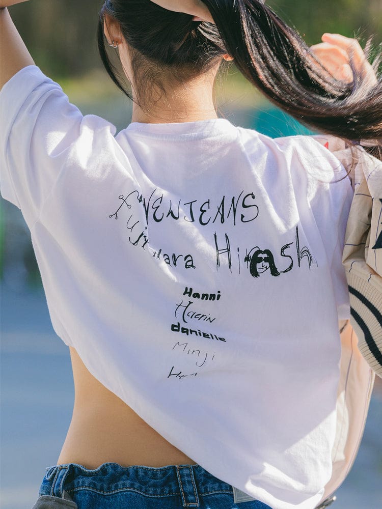 NewJeans x Hiroshi Fujiwara 꼴레 티셔츠 VER.4 (WHITE)