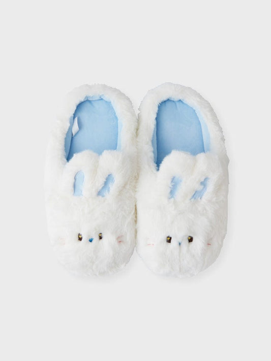 bunini plush room shoes (WHITE)