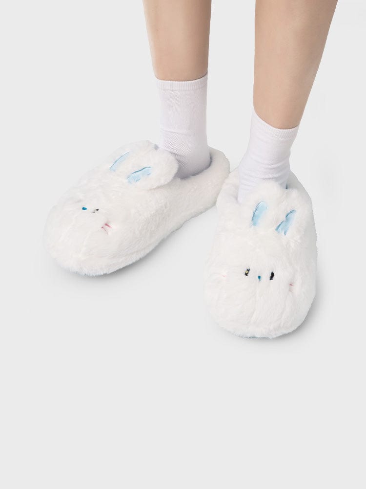 bunini plush room shoes (WHITE)