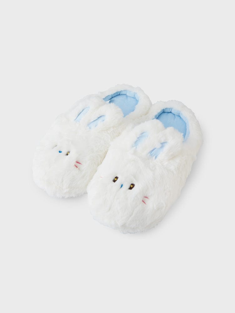 bunini plush room shoes (WHITE)
